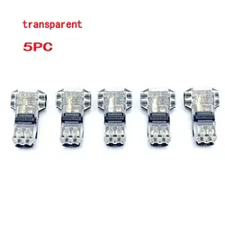 5pcs 2 Pin Dc/Ac 300v 10A 18-22awg No Welding No Screws Quick Connector Cable Clamp Terminal Block 2 Way Easy Fit for Led Strip