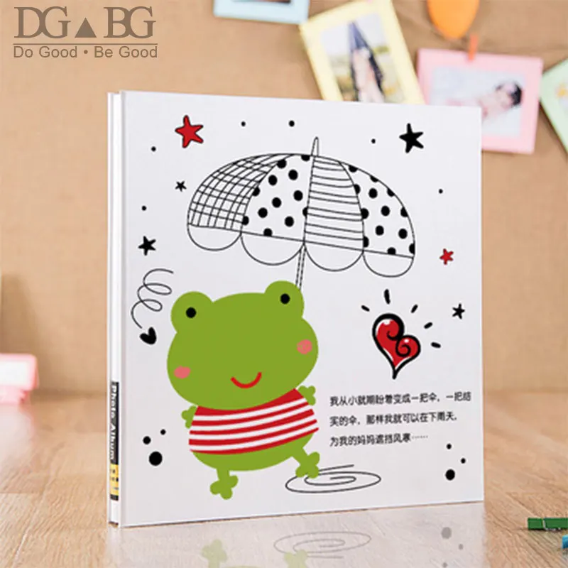 Photo Baby Album Dust-Free Air-Free Glue Free and Waterproof Hand Made DIY Albums Holds Photos Family Album Customizable Frog