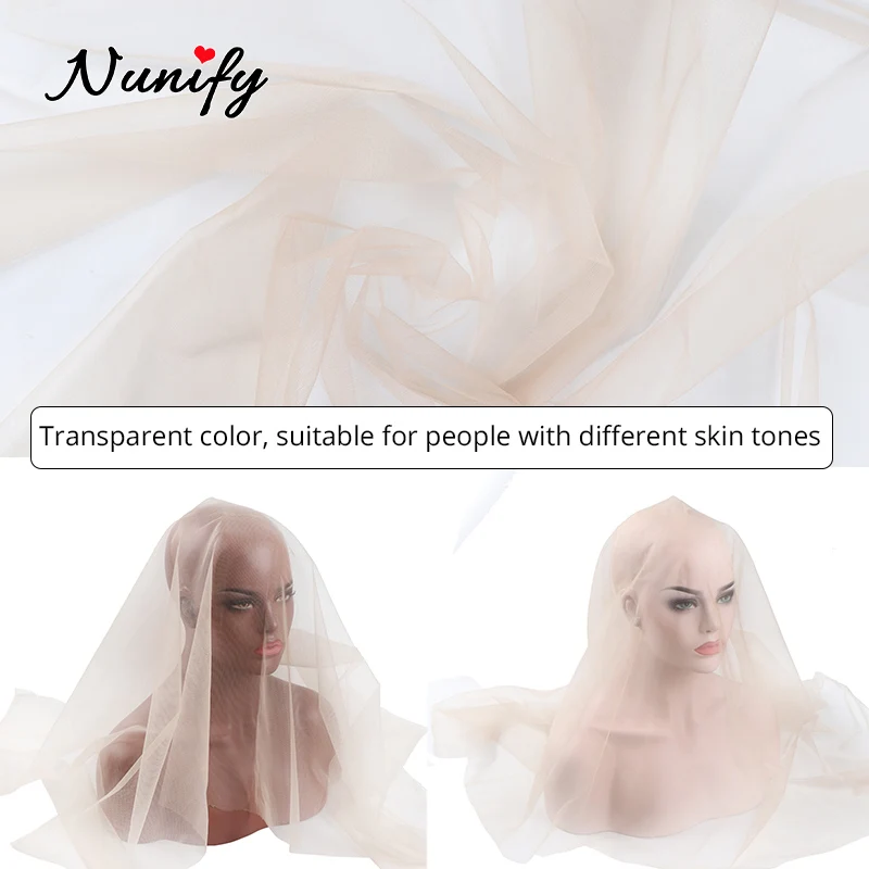 Nunify 1 Pcs Renda Swiss untuk Wig Membuat 1/4 Yard Tenun Renda Wig Depan Rambut Bersih Rambut Palsu Frontal Penutupan Net untuk Membuat Wig