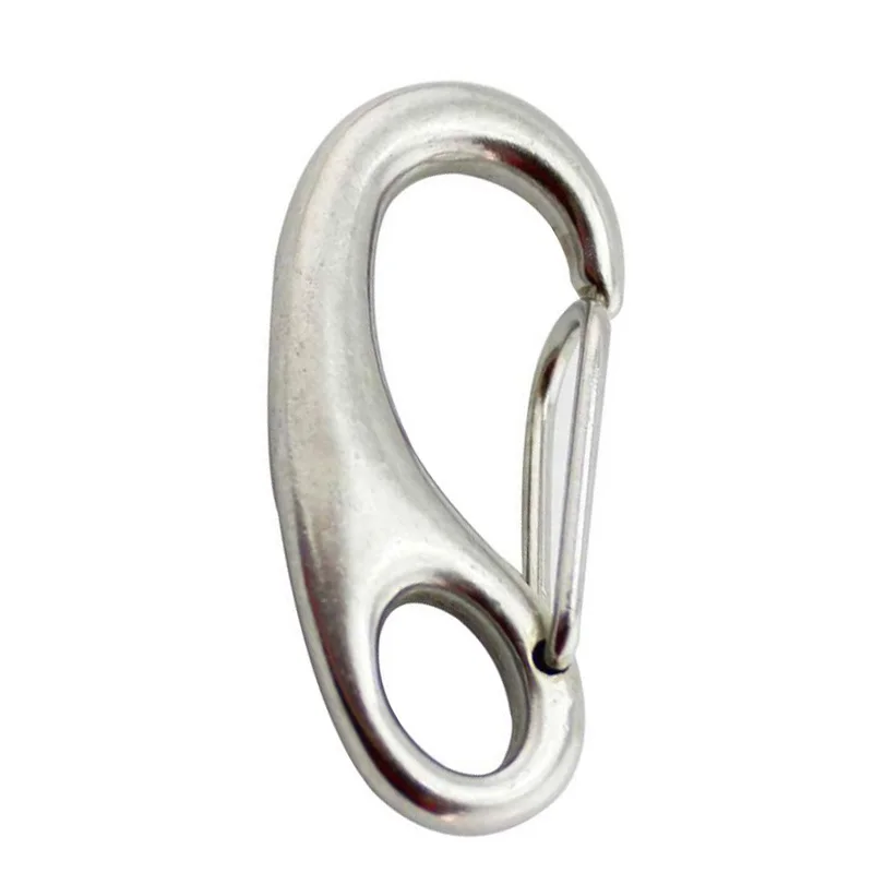 6pcs/Lot Egg Shape Spring Snap Hooks Marine 316 Stainless Steel Multifunctional Hiking Camping Belt Carabiner Quick Release Hook
