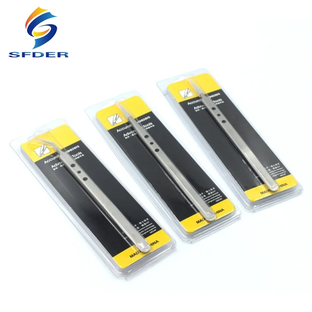 AAA-12S AAA-14S AAA-15S Stainless Steel Tweezers Precision Tweezers Tip Tweezers with Hole Phone Repair Tool