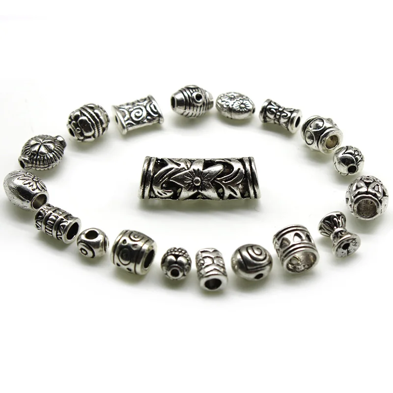 20Pcs/lot Tibetan Silver Metal Loose Spacer Beads for Jewelry Making DIY Bracelet Necklace Handmade Jewelry Accessaries