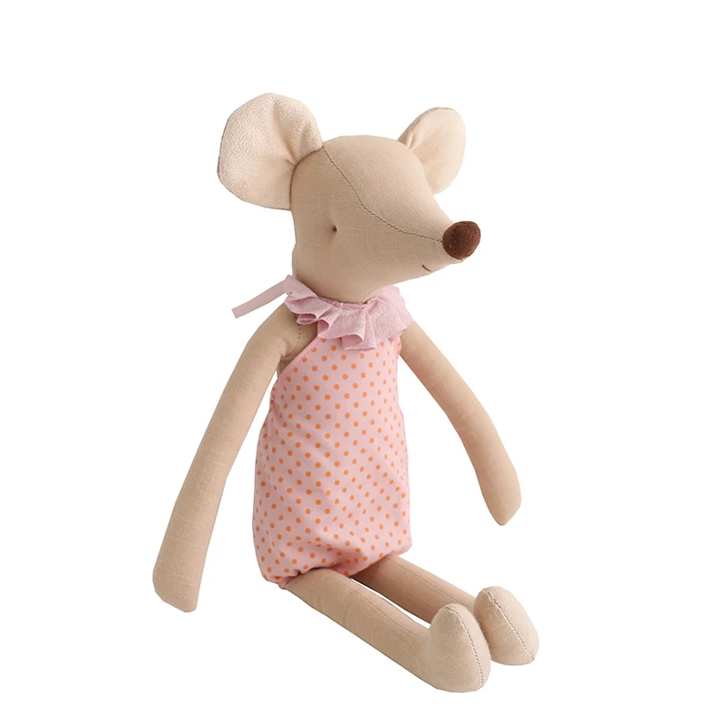 Nordic Style Mouse Toy Stuffed Animal Dress Mouse Plush Toy Appease Doll For Baby Plushies Xmas Gifts For Girl Kids Pink Green