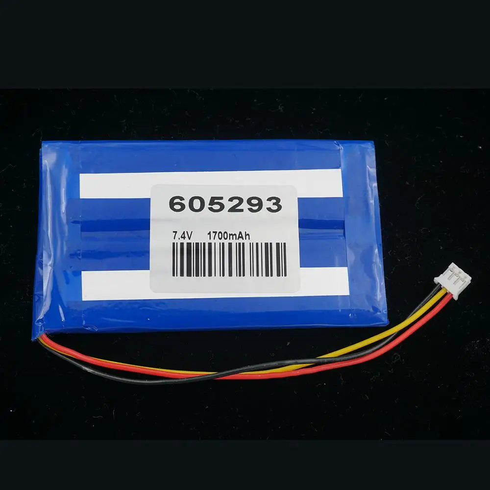 

7.4V 1700mAh 12.58Wh 605293 Polymer Li Lithium Lipo Battery JST 3Pin 2.0 Connector For E-Book MID ipod Portable DVD Tablet PC