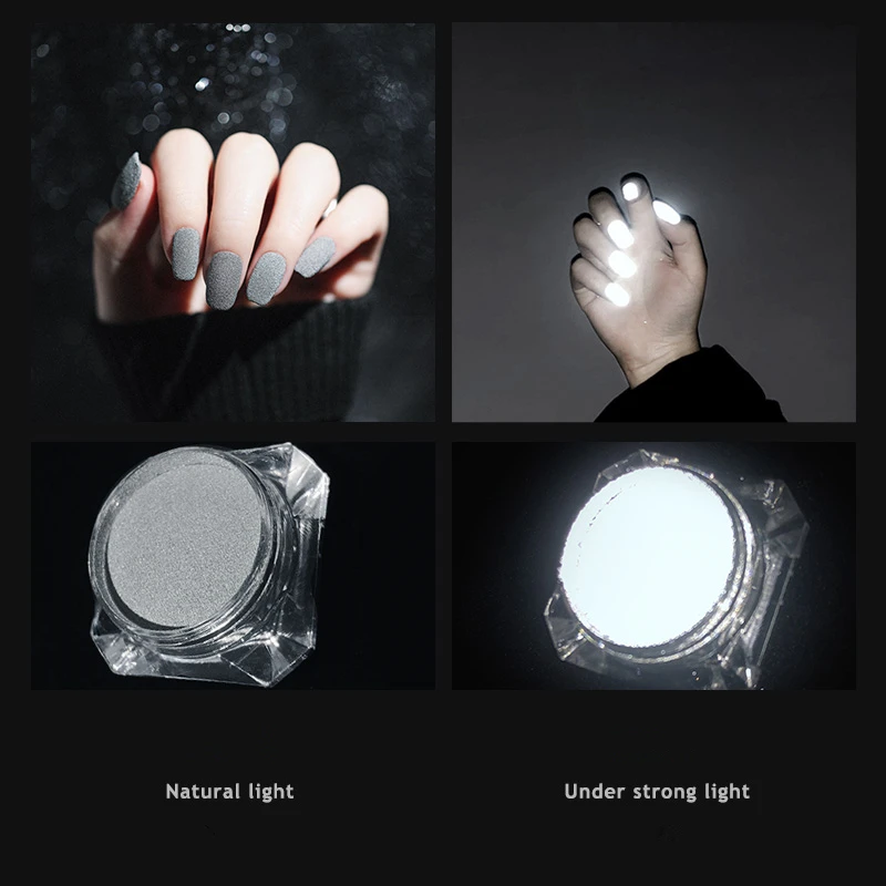 TCYG4000 Reflective Flash Powder Bundy Powder High-Reflective Dazzing Grey Party New Nails Refracting DIY Glitter Disco Powder