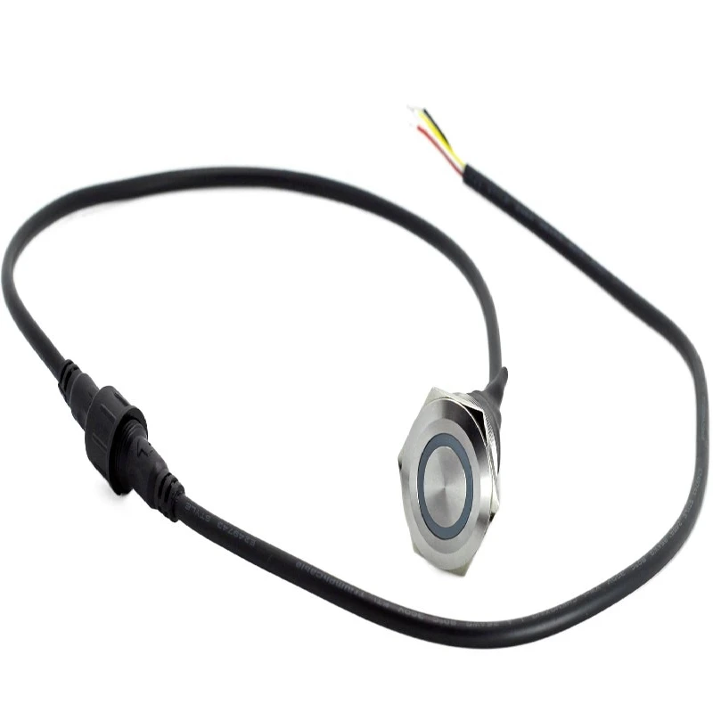 ELEWIND 22mm Ring illuminated  push button switch (PM222F-11△E/▲/☆/S   with connect  waterproof  wires  )