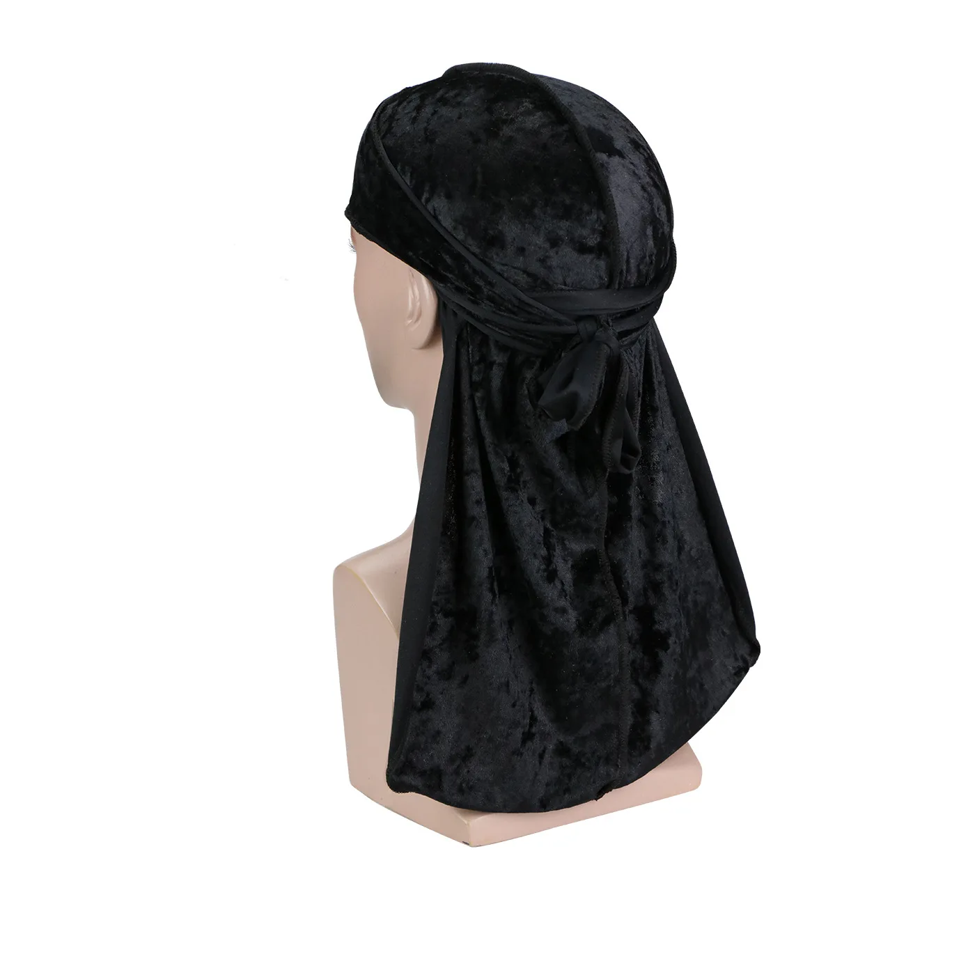 Unisex Diamond Velvet Durag Bandana für Männer Long Tail Headwrap Wave Cap Stretch Herren Doo Rag Turban Hut Hip-Hop Kopfbedeckung Caps – Detail 2