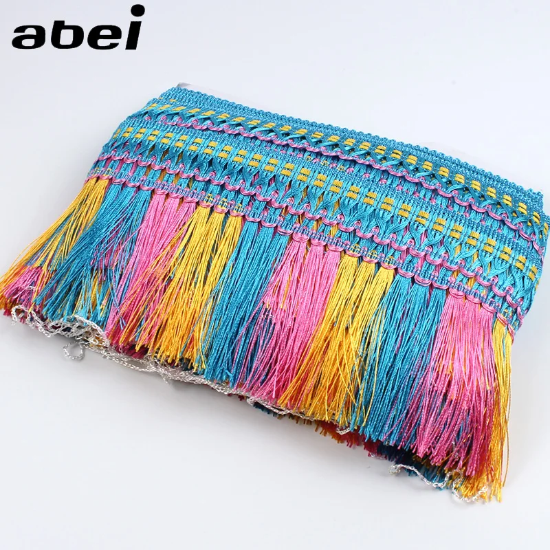 

13cm 2Yards Sewing Multicolor Tassel Lace Trims DIY Garments Apparel Home Texile Edge Embellishment Fabric Accessories