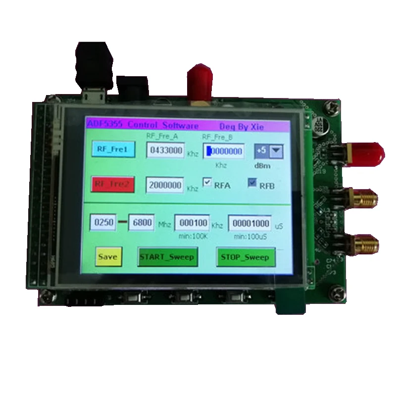 ADF5355 Module Touch Color Screen Sweeping RF Signal Source VCO Microwave Frequency Synthesizer PLL