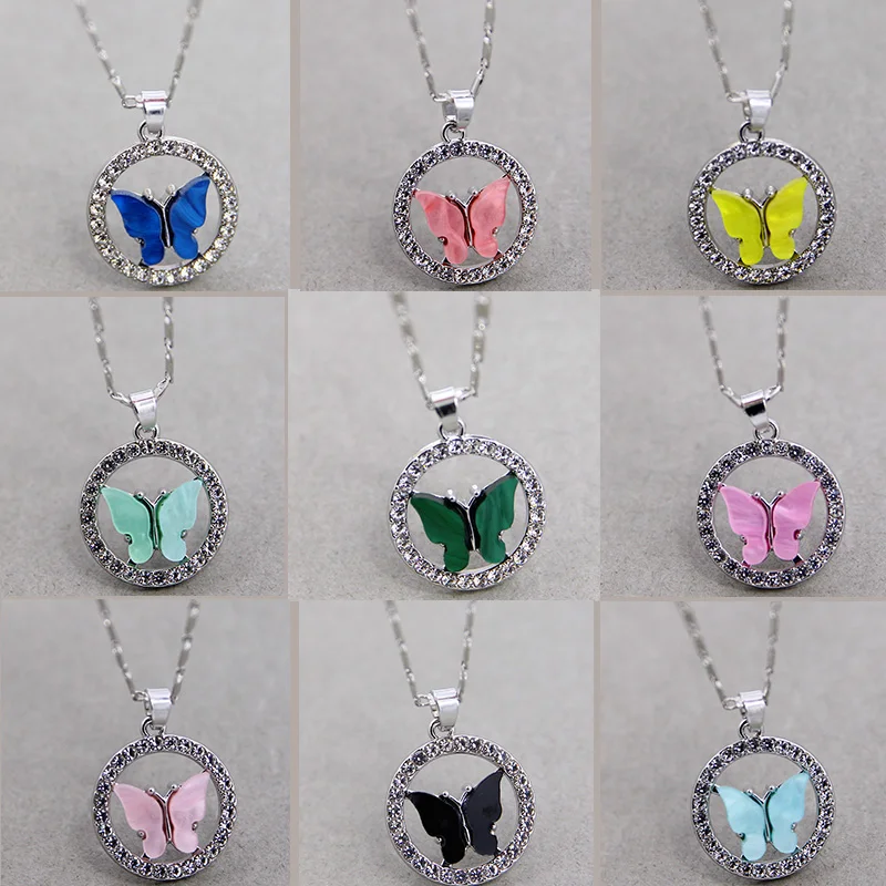 Cute Acrylic Butterfly Pendant Necklace For Women Cocktail Party Statement Necklace Steet Style Korean Fashion Necklace Jewelry