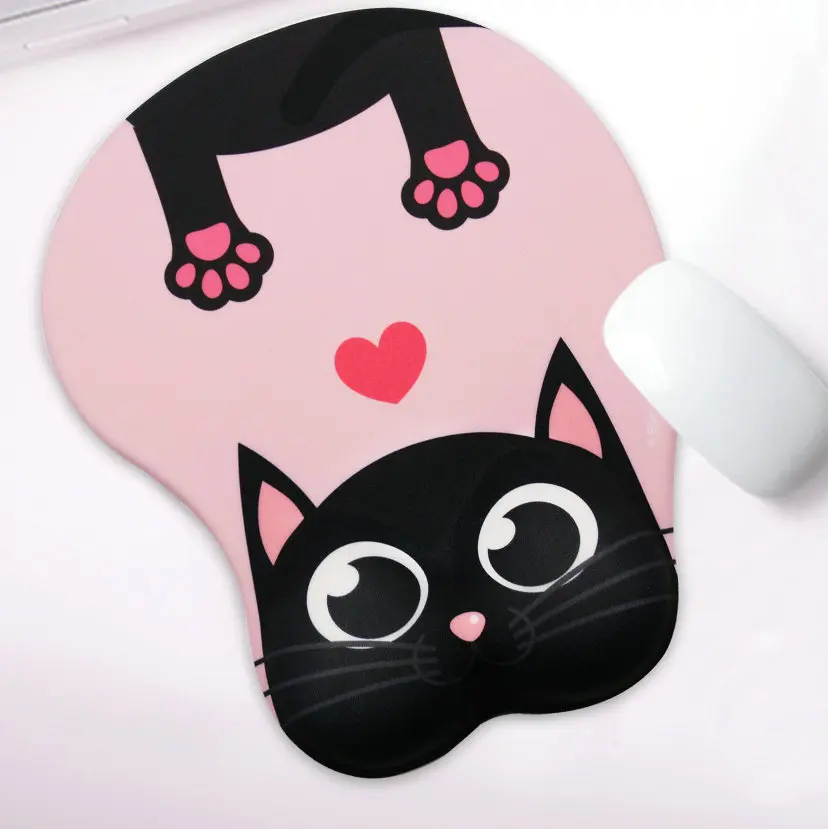 EXCO Gaming Mouse Pads with Wrist Rest Cat Paw Mousepad Wrist Support Anti-slip Rubber PC Office Computer Ergonomic Mouse Mat