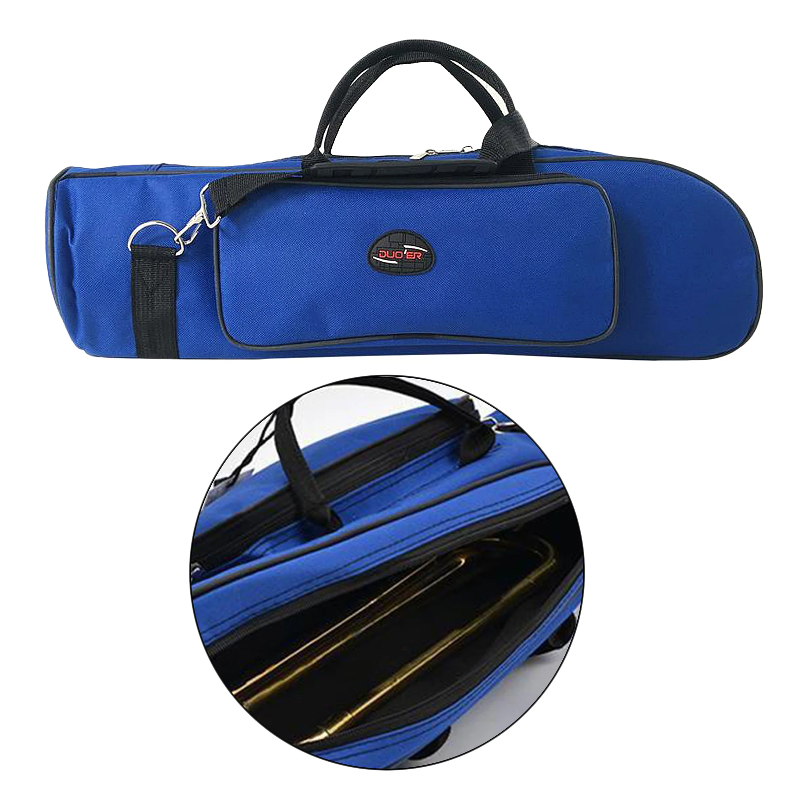 Portable Trumpet Bag Waterproof Oxford Carrying Handle Bags Zipper Case Box Musical Instrument Accessories with Front Pocket