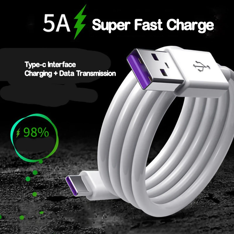 HA09 5A كابل البيانات سوبر سريع شحن كابل نوع-C مناسبة لهواوي مايكرو الهاتف المحمول USB فلاش شحن كابل بولي كلوريد الفينيل 1 متر 1.5 متر