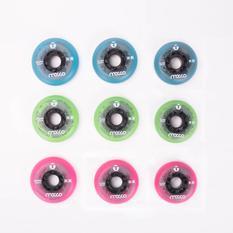82A Original Macro Kids Inline Skates Wheel with 64mm 68mm 70mm Diameter 24mm Thickness 608 Bearing Thicker PU Soft Roller Tires