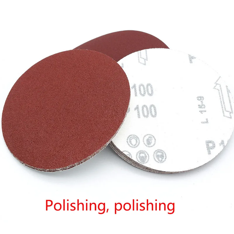 

5pcs 125mm sand paper red circular Flocking polishing disc with Grits 80-1000 Grinding metal detector carpenter