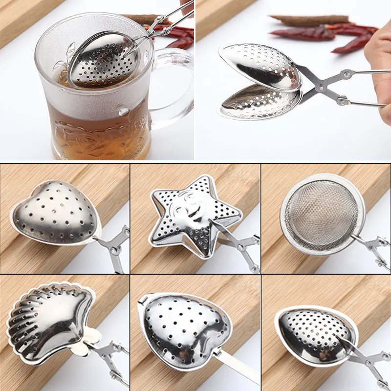 Household Stainless Steel Sphere Mesh Tea Strainer Coffee Herb Spice Filter Diffuser Handle Tea Ball Match Tea Bags Filter Ball