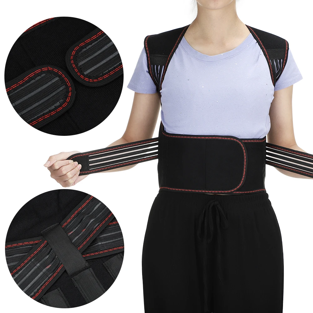 Pastsky Tourmaline Self-heating Back Support Shoulder Spine Lumbar Posture Correction Magnets Heating Therapy Pain Relief Corset