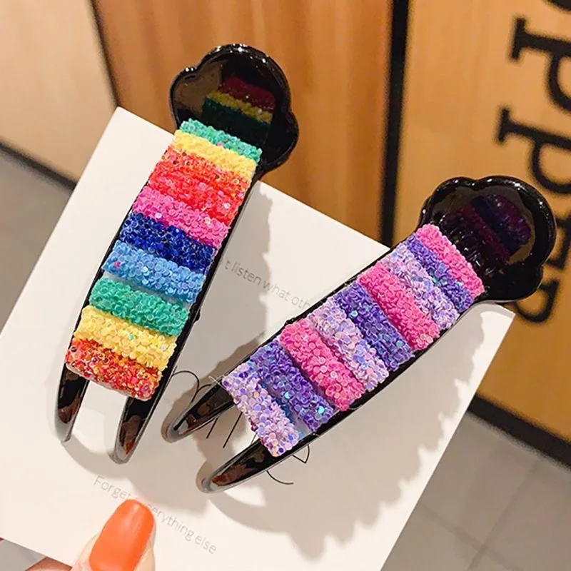 Korean Rainbow Hair Clips Big Crabs For Ponytail Bun Hair Clamps Candy Color Hairpin Accessories Fashion Headdress Gifts