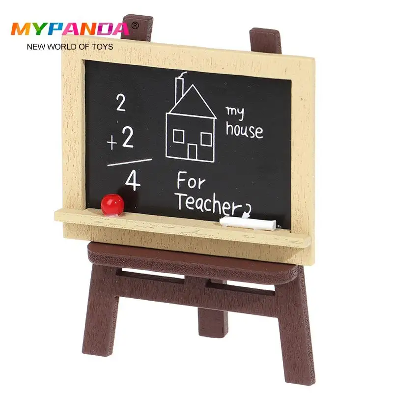 1pc Miniature Blackboard Chalkboard W/ Easel Dollhouse Classroom Accessories