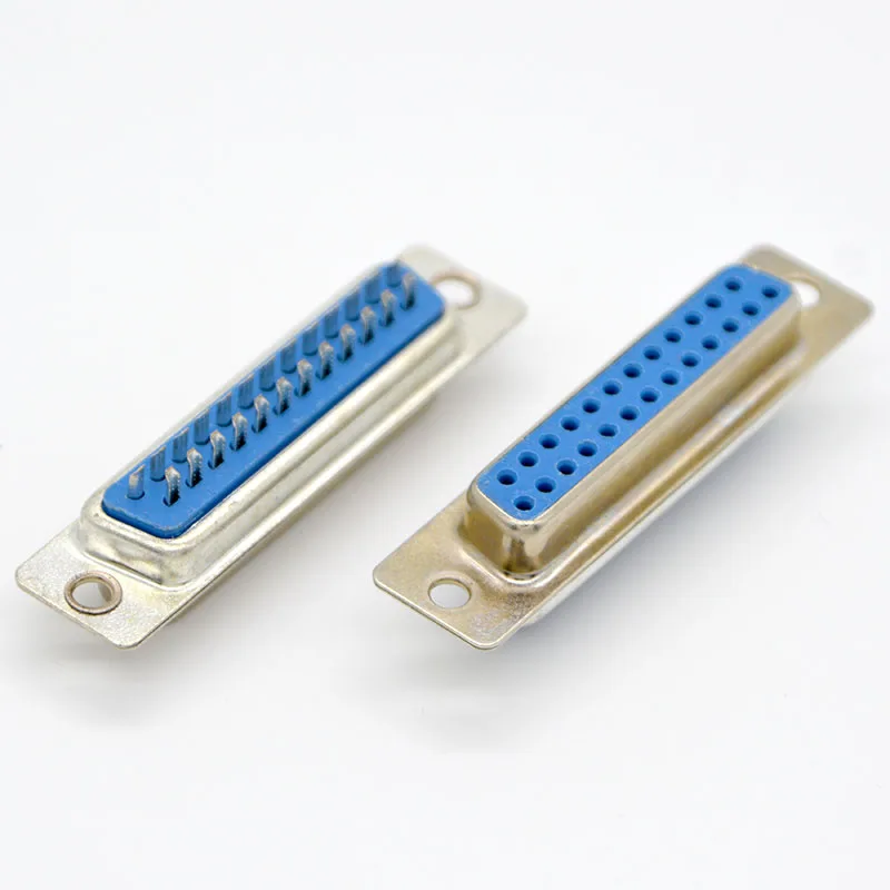 

100pcs New Connector DB25 Female Welding line Seat U Shaped Foot Two Rows 25 Feet Straight Pin Wire Join Special Wholesale