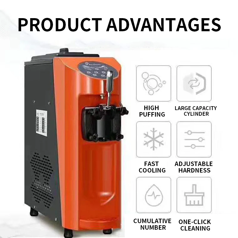 ソフト製氷機,MQ-L16E色スクリーン,単一の頭を備えたクリームマシン,業務機器,1kw