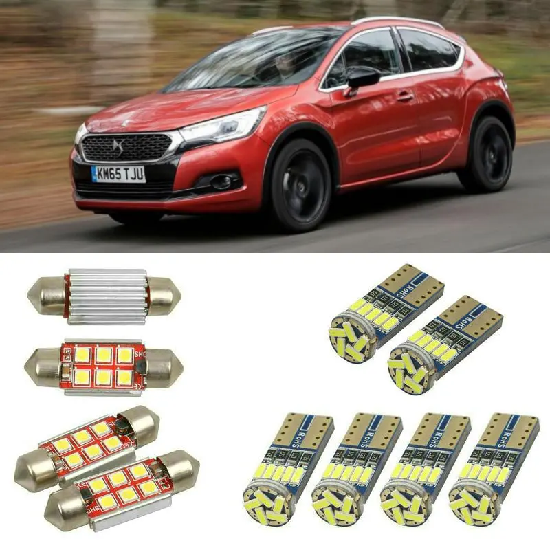 

Interior led Car lights For DS ds4 crossback hatchback dome bulbs for cars License Plate Light 6pc