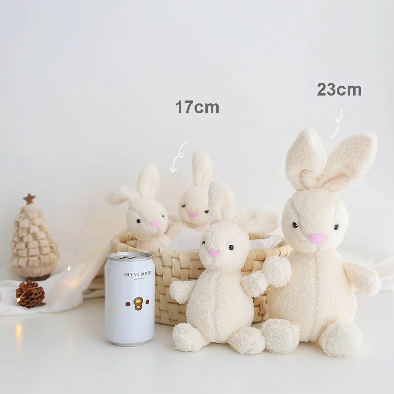 ตุ๊กตาสัตว์กระต่ายนุ่มตุ๊กตากระต่ายสีขาวของเล่นสําหรับเด็กทารกของขวัญวันเกิดคริสต์มาส