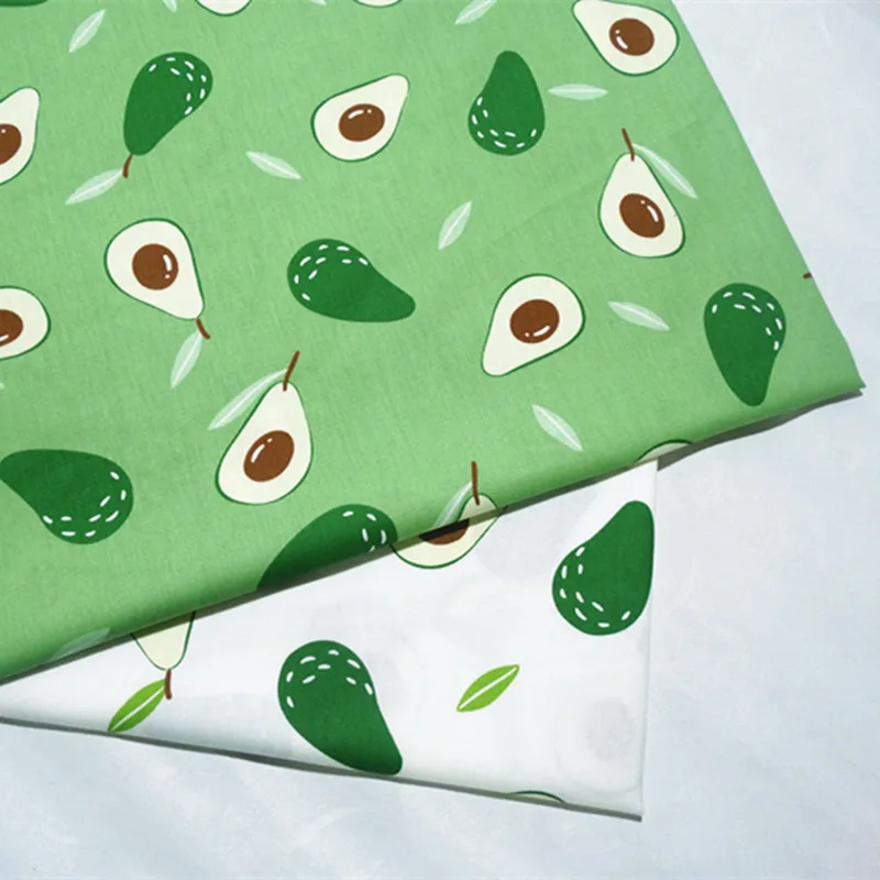 Meter Prints Quilting Fabric Cotton Twill Child Cotton Fabric Cloth Sewing DIY Handmade Printing Avocado Breathable Patchwork