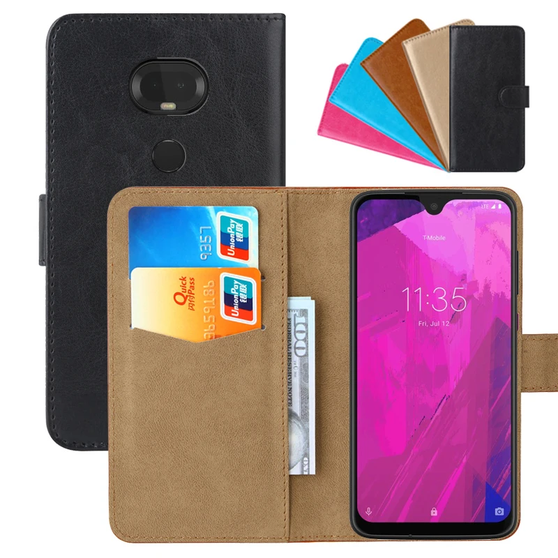 

Luxury Wallet Case For T-Mobile REVVLRY+ PU Leather Retro Flip Cover Magnetic Fashion Cases Strap