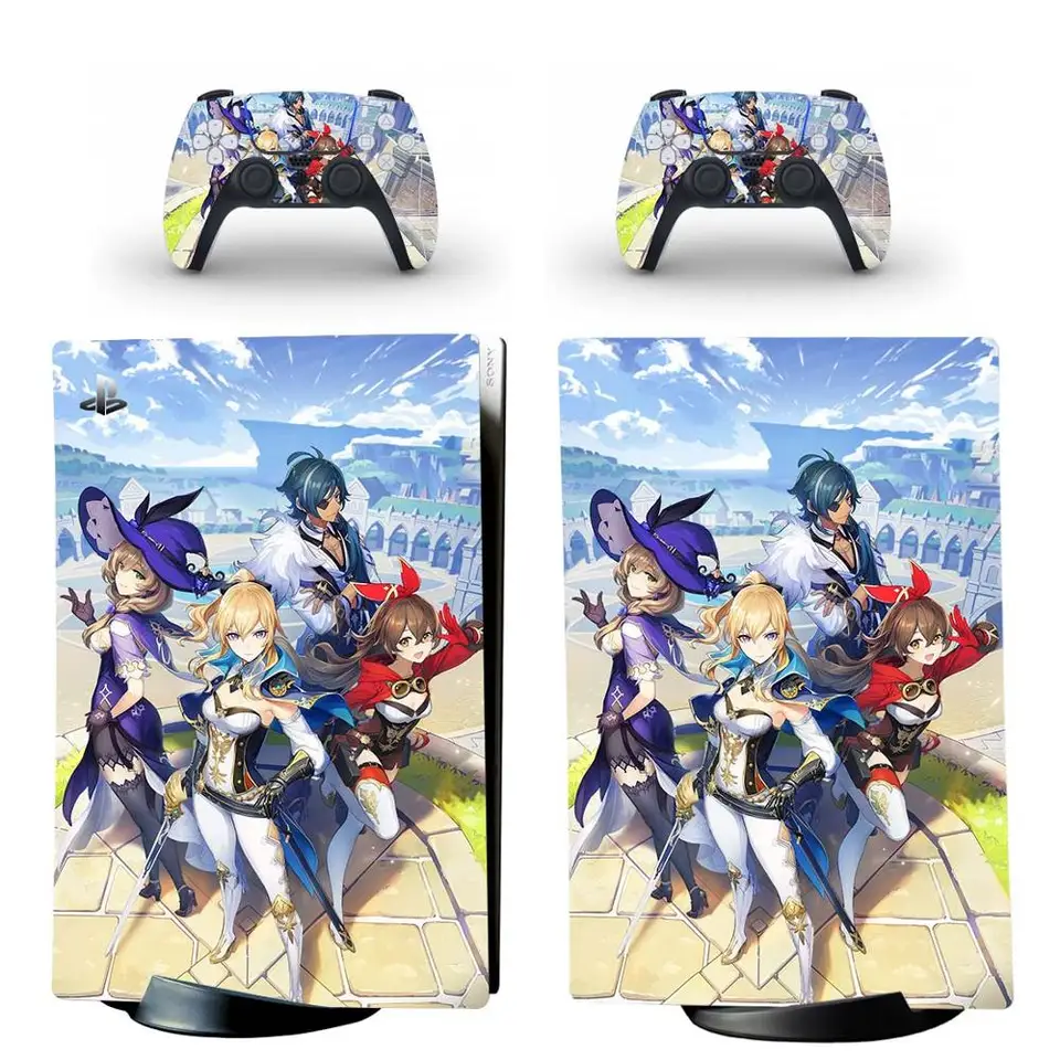 Genshin Impact PS5 Skin & Controller Wrap - Full Set Vinyl Decal For PlayStation 5