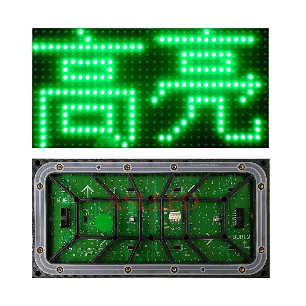 

Green LED Screen Module 320*160mm Size HUB75 Interface Outdoor Waterproof Monochrome LED Panel 32*16 Pixels LED Sign Board