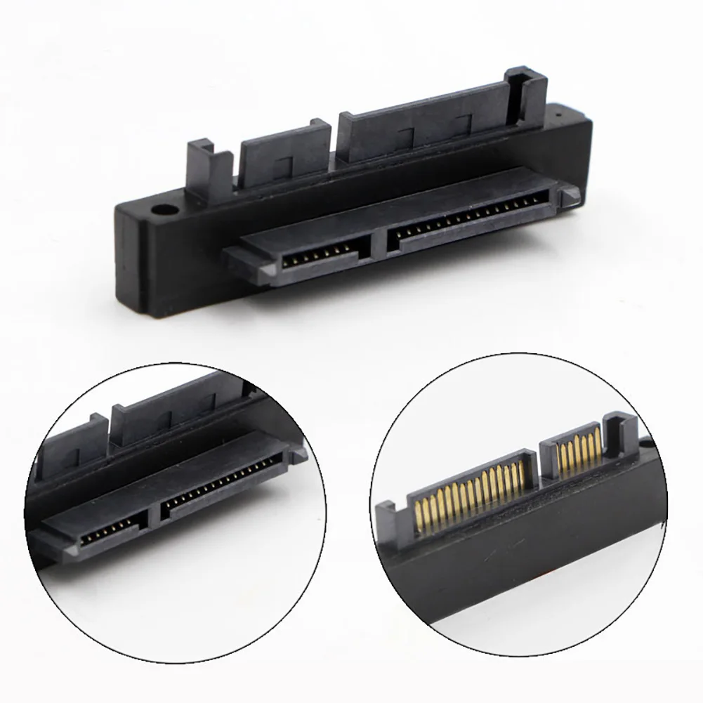 SFF-8482 SAS 22 Pin to 7+15 Pin SATA Male HDD Hard Drive Adapter 90 Degree Angle