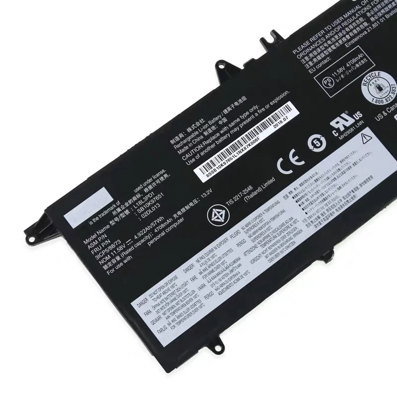 Imagem -04 - Supstone L18m3pd1 L18l3pd1 L18c3pd1 Bateria do Portátil para Lenovo Thinkpad T490s T495s T14s20t0001cpb 02dl014 L18m3pd1 Sb10k97652