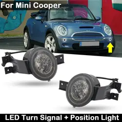 Clignotant LED avant de voiture pour Mini Cooper, feu de position blanc, haute luminosité, ambre, 2 en 1, R50, R52, R53, 2 pièces