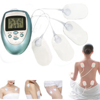 TENS Body Neck Massager Back Electrical Vibrating Meridian Pulse Muscle Stimulator Pain Relief Physical Therapy Massager With 4