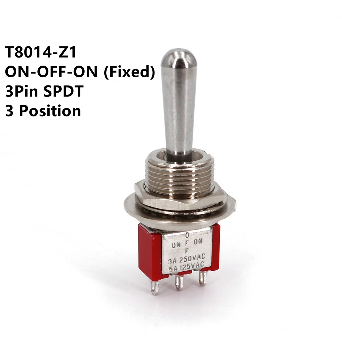 SH T80-T Z1-Serie, großer langer Griff, 12 mm, Schalttafelmontage, Mini-Kippschalter, 5 A, 125 VAC