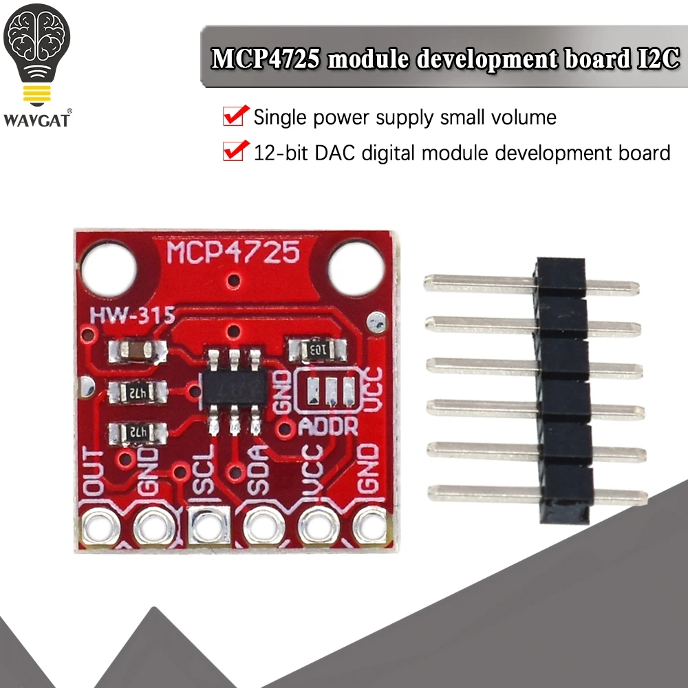 MCP4725 I2C DAC Breakout module development board