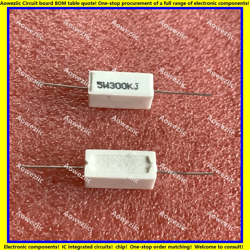 10 قطعة RX27-1 SQP الأفقي الاسمنت المقاومة 5W300000ohm 5W300KJ 5W300000RJ السيراميك المقاومة الدقة 5% قوة المقاومة