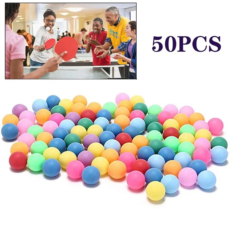 50 pcs /Pack Colorful Ping Pong Balls 40MM Entertainment Table Tennis Balls For Game Frosted