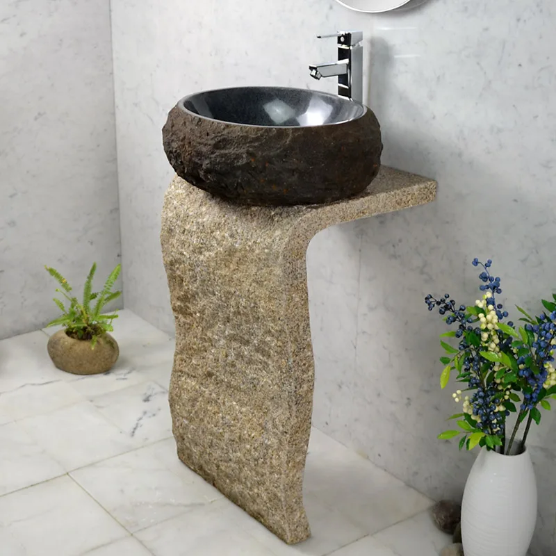 

Courtyard Wash Basin Pool Balcony Art Garden Outdoor Integrated Floor Home Antique Stone Column Washbasin