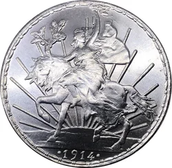 Mexico 1914 1 Peso Cupronickel Silver Plated Copper Metal Souvenir Old Gift Collectible Copy Coin