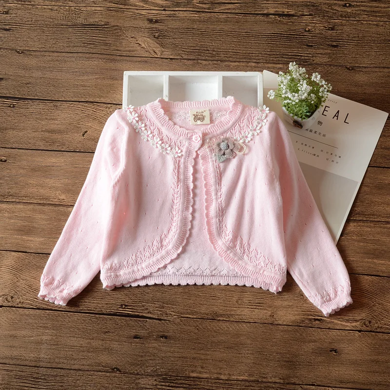 Cotton Girls Cardigan Sweater Kids Jacket Cute Outdoor Sweet Shool Cardigan 1 2 3 4 5 6 7 8 Years Old Children Clothes 205039