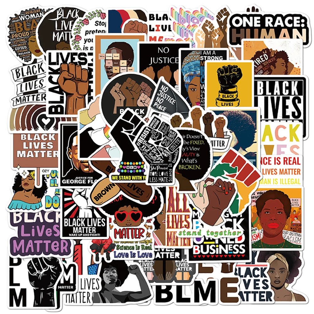 10/30/50PCS Black Lives Matter Stickers Graffiti Travel Luggage Fridge Laptop Waterproof Cool Classic Decal Sticker for Kids