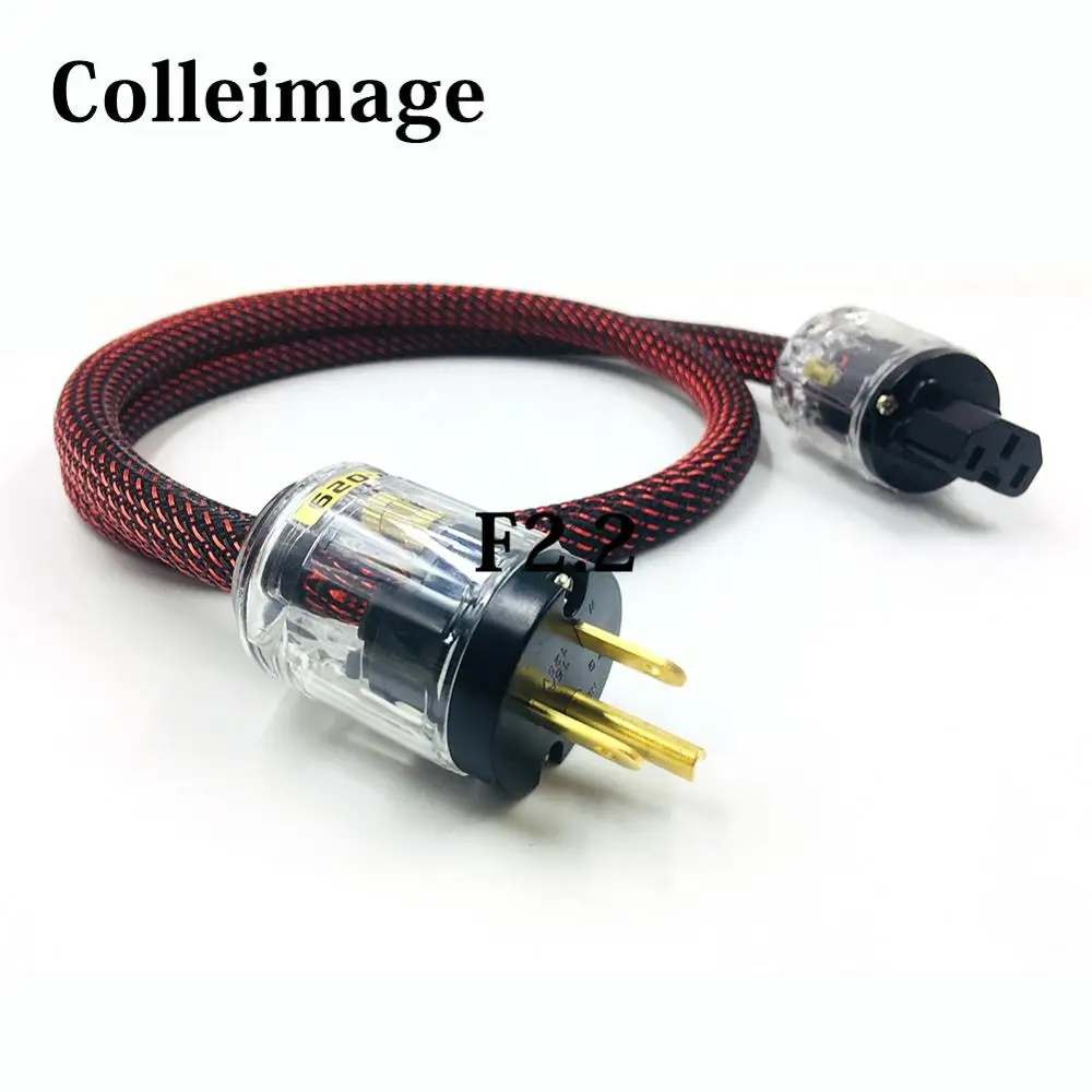 Colleimage FURUTECH FP-314Ag Power Cable Line Power Cord With Oyaide P-029 Schuko US Plug AC Cable