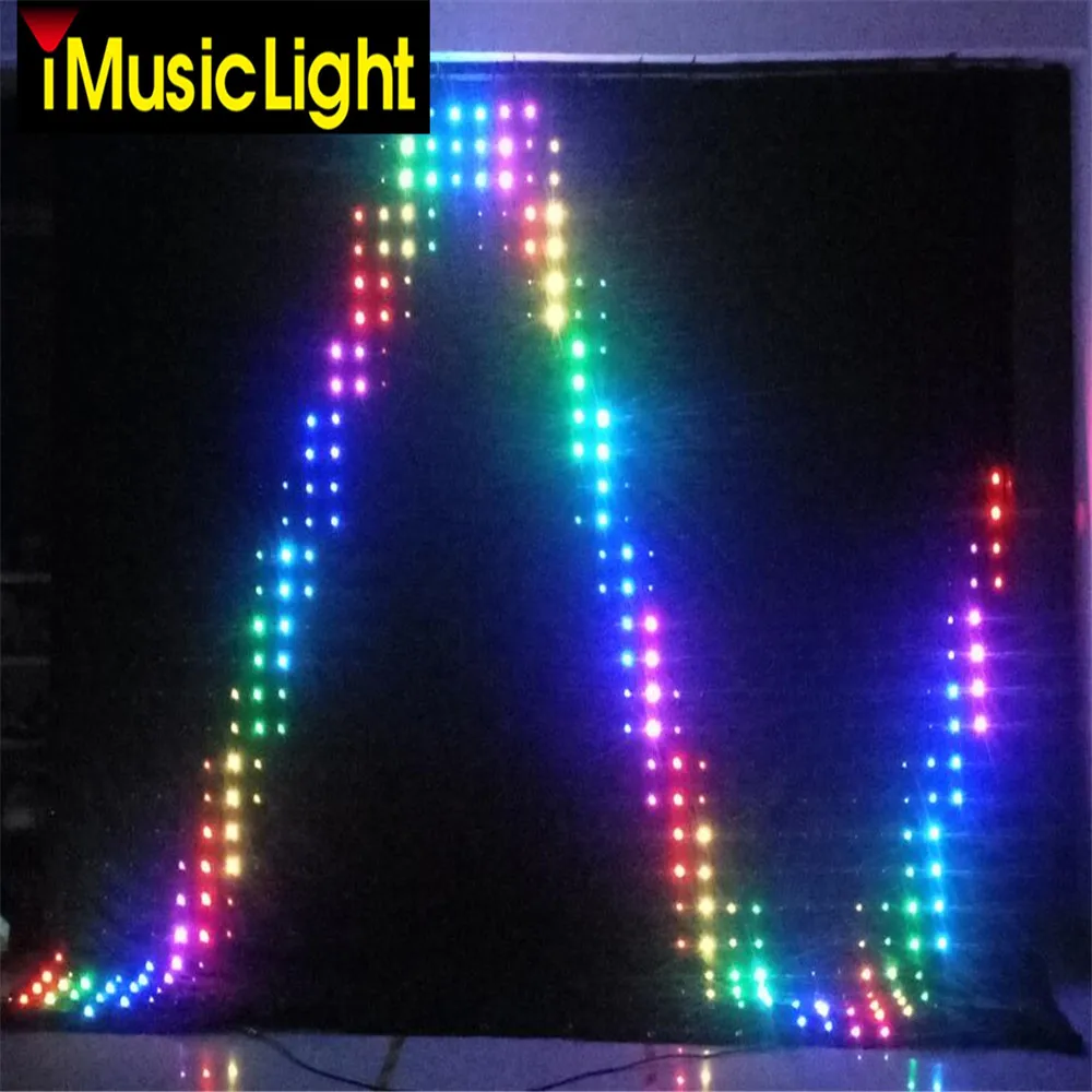 customized product！LED lights be 3mx6m on a curtain Size  4mx6m Pxiel Pitch 9CM Stage LED Video Curtain PC& DMX Control