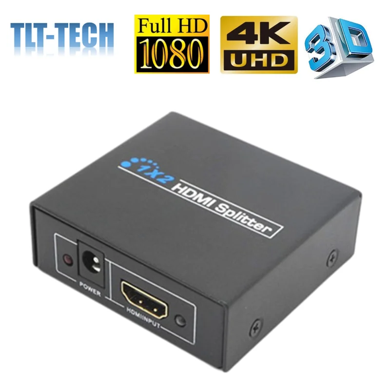 Divisor HDMI 4K 1080P 1 en 2 salida compatible con 3D Full HD 1080P para Xbox, PS4, PS3 Fire Stick, Blu Ray, Apple TV, HDTV