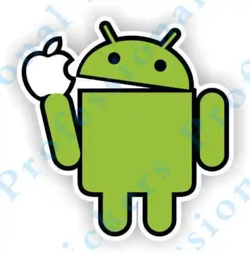 Android Eating Apple Interesting Car Stickers Cell Phone Decalss Window Car Body Car Stickers for Cars, Motos, Laptops, Industry