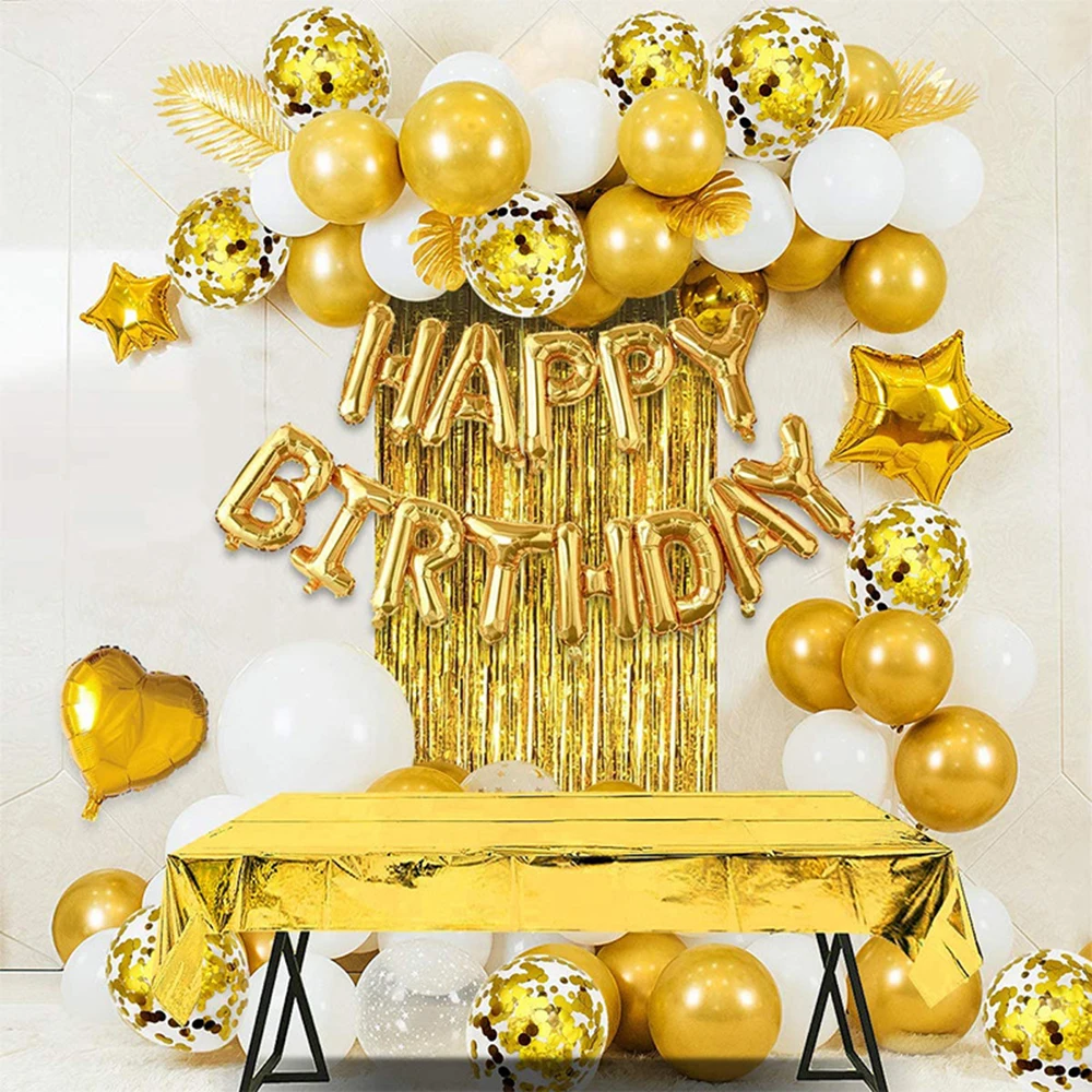 

50pcs/set Rose Gold Birthday Decoration Letter Happy Birthday Foil Balloon Confetti Balloon Latex Balloons Birthday Party Decor