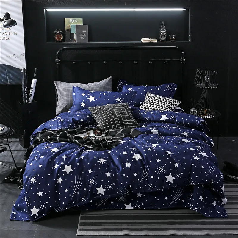 Home Bedding Set Star Printed 240X220 Duvet Cover King Size Sets Print With Pillowcase Single Double Queen Quilt Cover Bed Sets