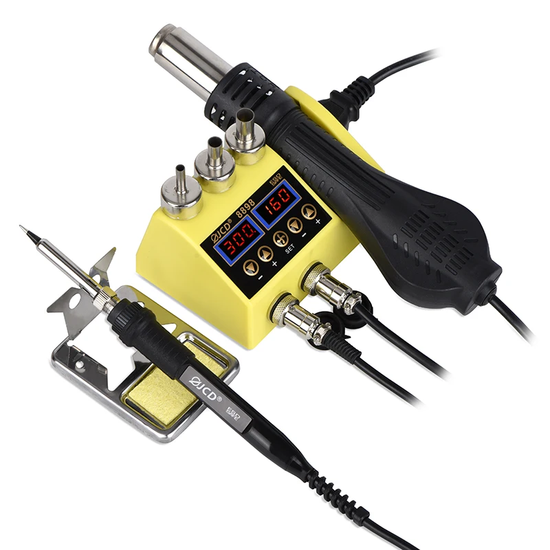 JCD 750W SMD 2-in-1 soldeerstation met LED digitaal display voor BGA PCB mobiele telefoon reparatie, lassen en rework station met soldeer.